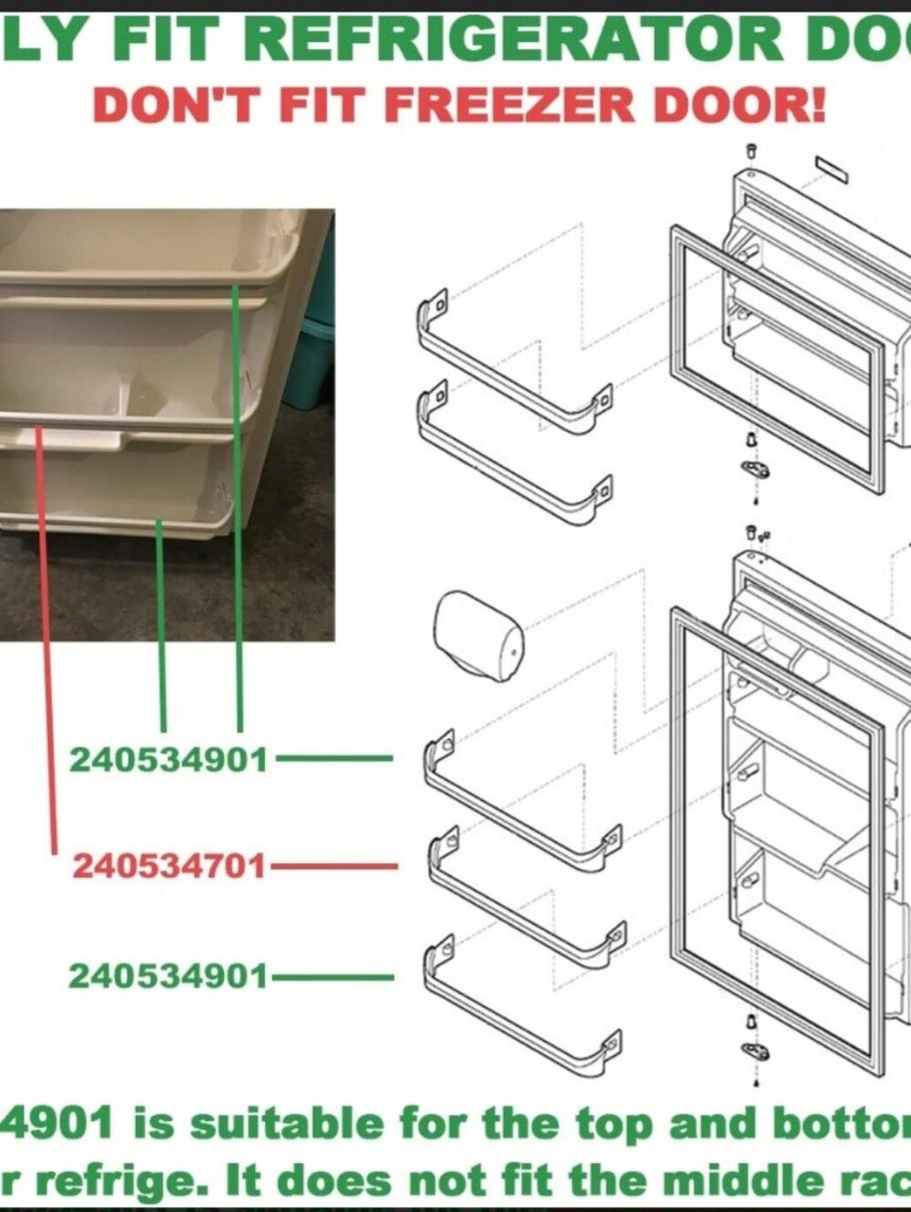 Samsung White Refrigerator Door Bin Replacement